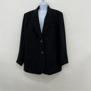 Eddie Bauer Charcoal Gray Wool Angora Blend Lined Blazer